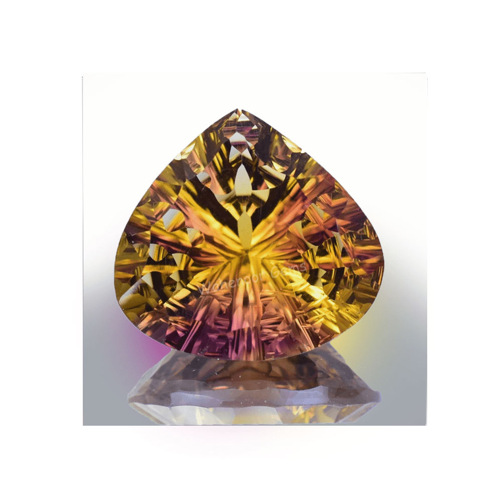 Flawless Intense color top Quality Natural Ametrine Pear Trillion cut 37 Carat 