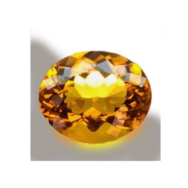 Citrino dorado de talla redonda u ovalada
