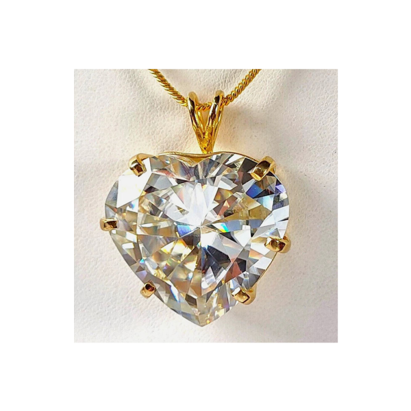 Pendiente de Diamante Blanco certificado de 4 quilates en Plata de ley 925 bañada en Oro de 18 quilates con Cadena
