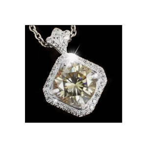Exclusivo Pendiente de Moissanita AAA Brillante de 5,8 quilates con Halo de Moissanita en Plata de ley 925 con Cadena.
